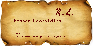 Mosser Leopoldina névjegykártya